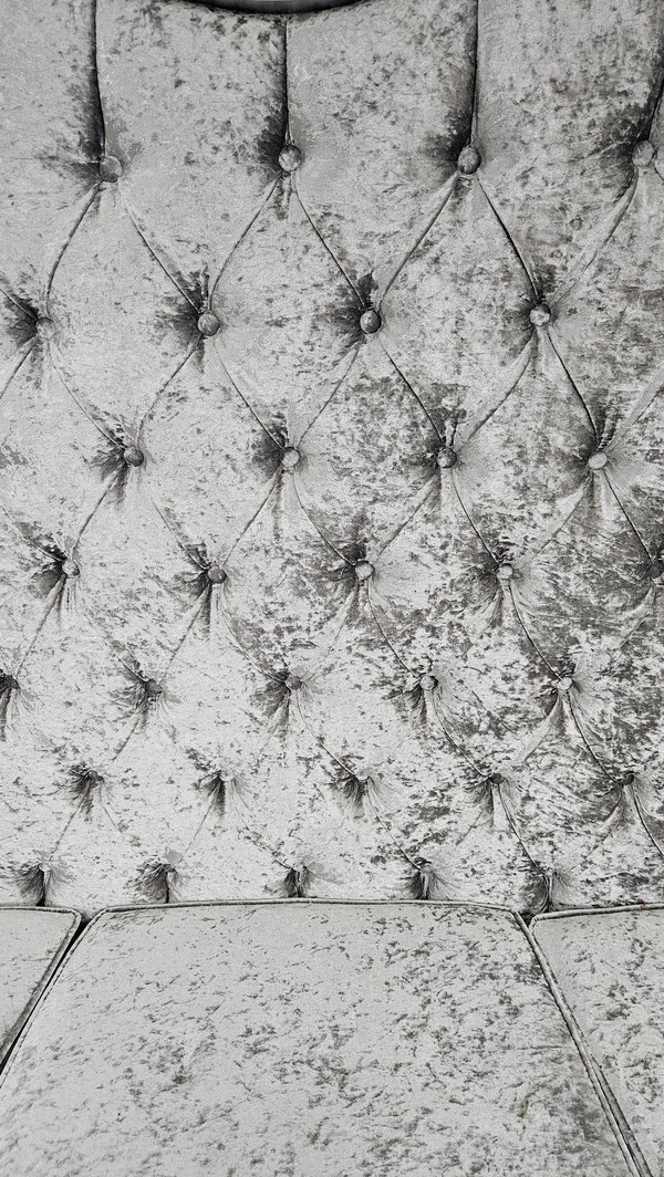 Silver Crushed Velvet Throne For Sale