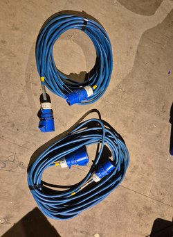 2x 10m 32amp Ceeform Extension Leads For Sale
