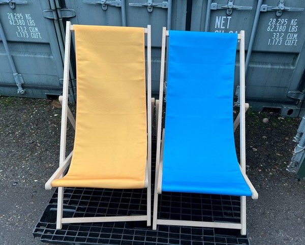 6x Folding Deck Chairs For Sale 6x Folding Deck Chairs For Sale