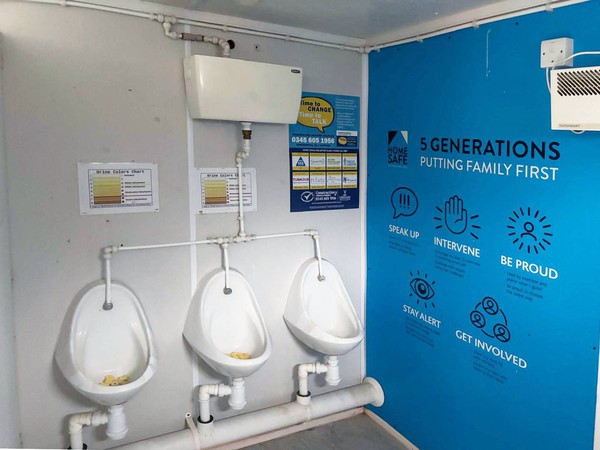 3x Gents toilets + 3x urinals 3x Gents toilets + 3x urinals