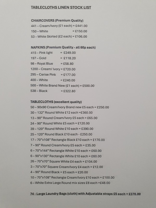 Job Lot Tablecloths and Linen for sale Job Lot Tablecloths and Linen for sale