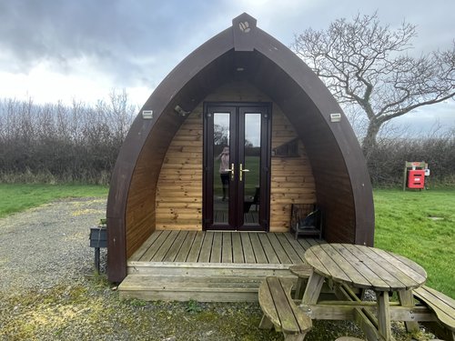 Glamping pod with porch