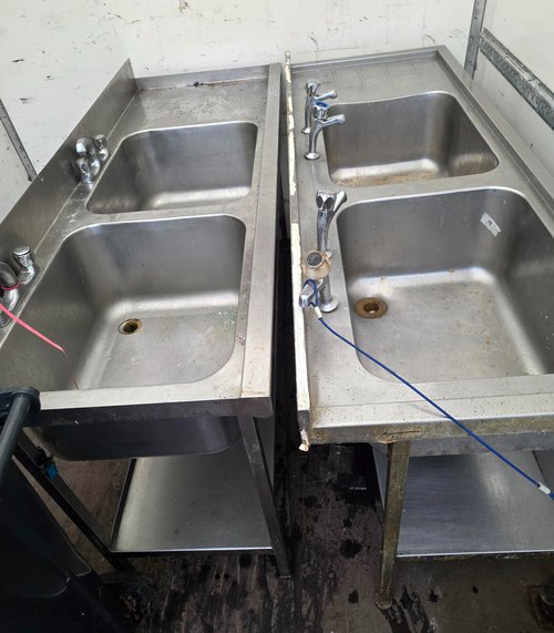 2x Double Bowl Sink For Sale