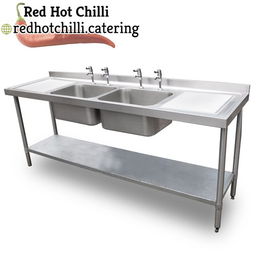 2.1m Stainless Steel Double Bowl Sink