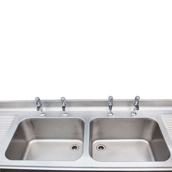 2.1m Stainless Steel Double Sink