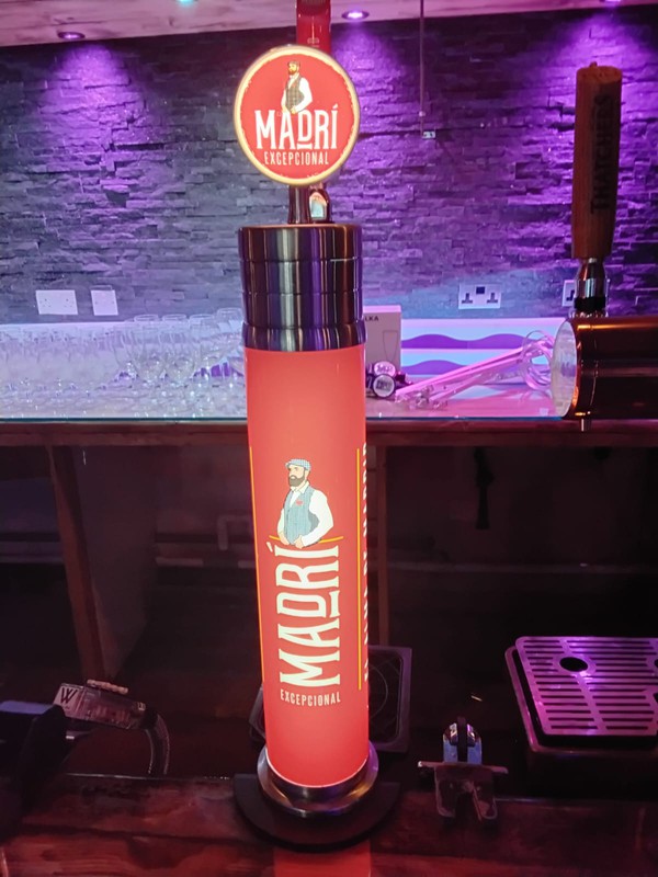 Light up Madri draught beer tap