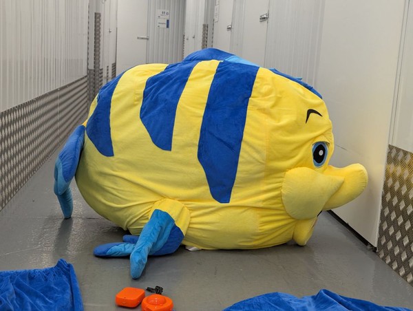 Blue and Yellow Fish mascot costume