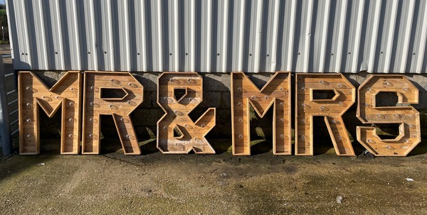 'Mr & Mrs' Light Up Letters For Sale
