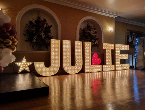 Light up letters for a party Light up letters for a party