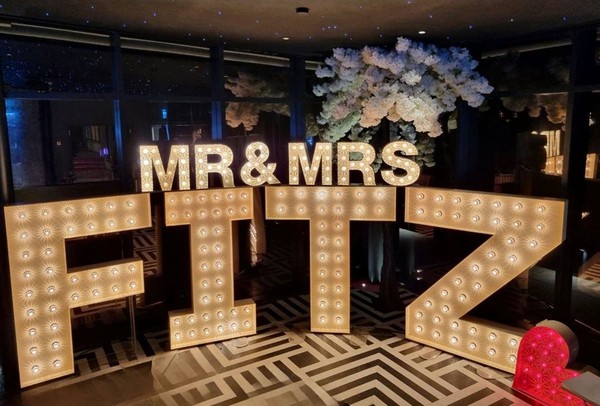 Mr. and Mrs. light up letters for a wedding Mr. and Mrs. light up letters for a wedding
