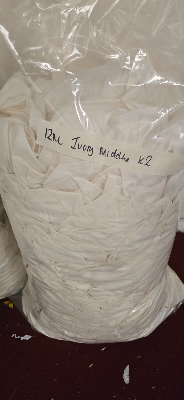 12m Ivory pleated middle roof sections