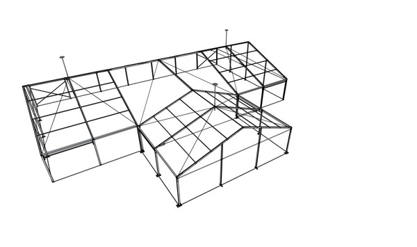 9m x 6m Clear span frame via a cruciform join 9m x 6m Clear span frame via a cruciform join