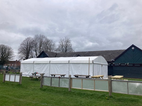 Used curved roof marquee for sale