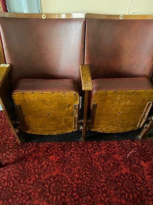 Leather and wood cinema chairs
