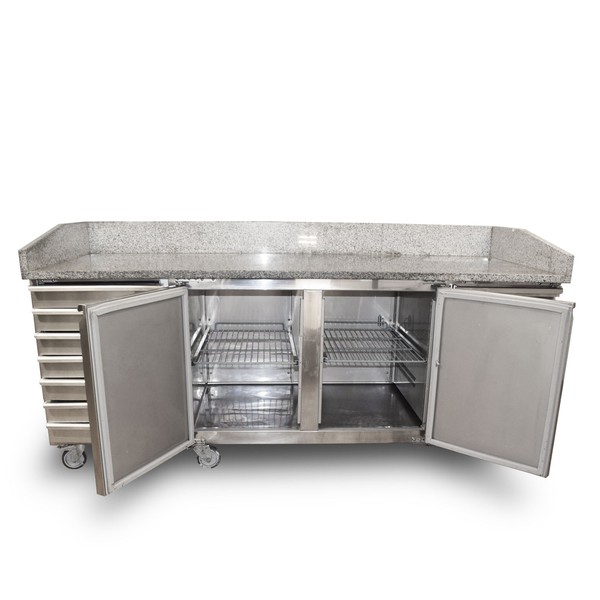 Marble topped prep fridge