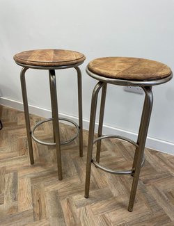 8x Industrial Bar Stools For Sale