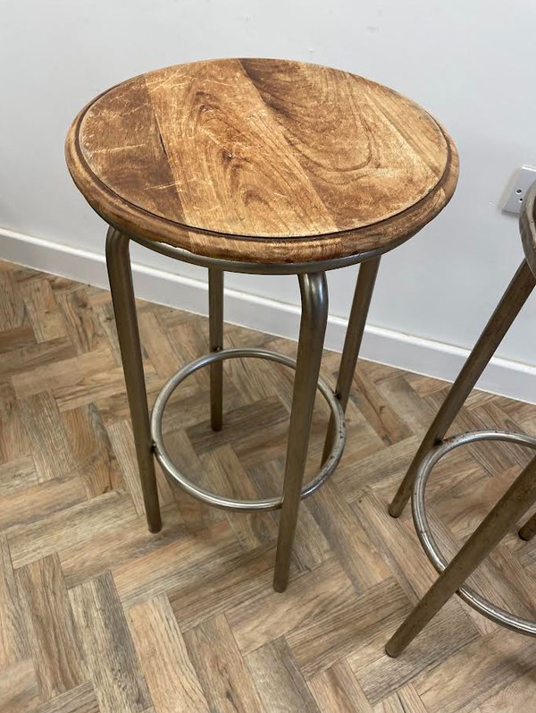 Secondhand 8x Industrial Bar Stools