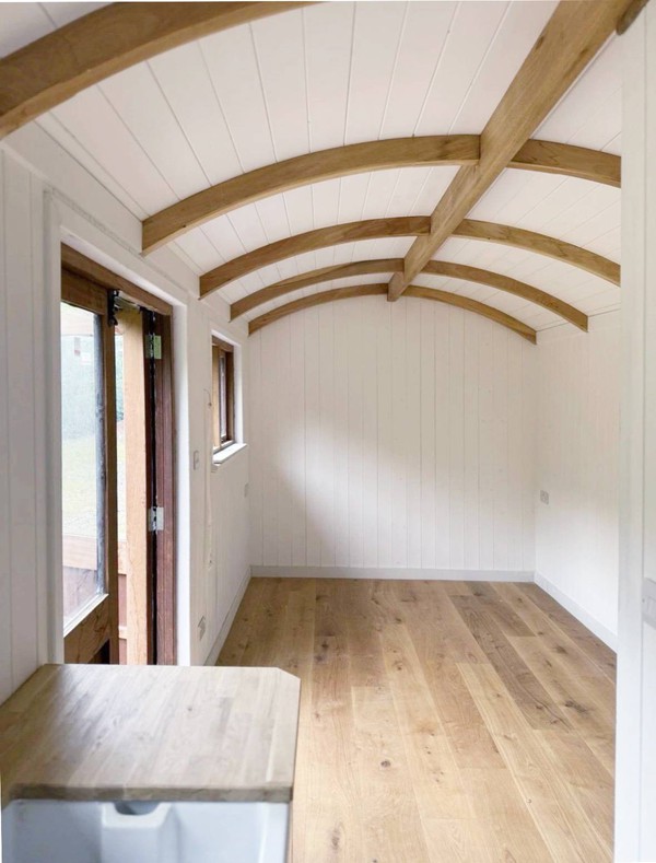 Glamping accommodation shepherd's hut