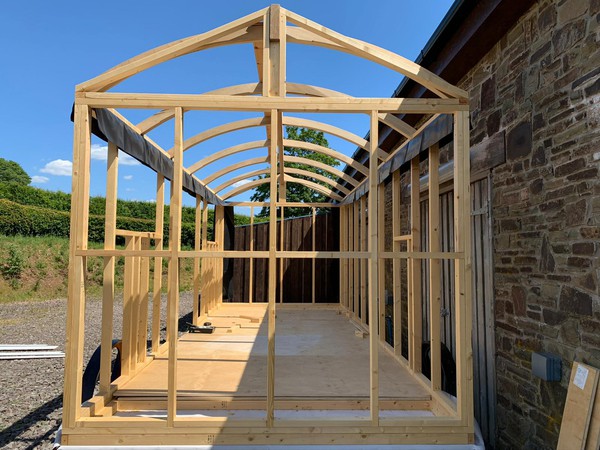 Oak framed shepherd's hut for sale