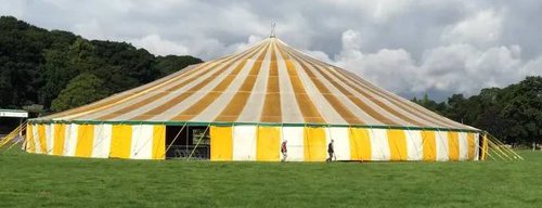 Yellow and white big top for sale