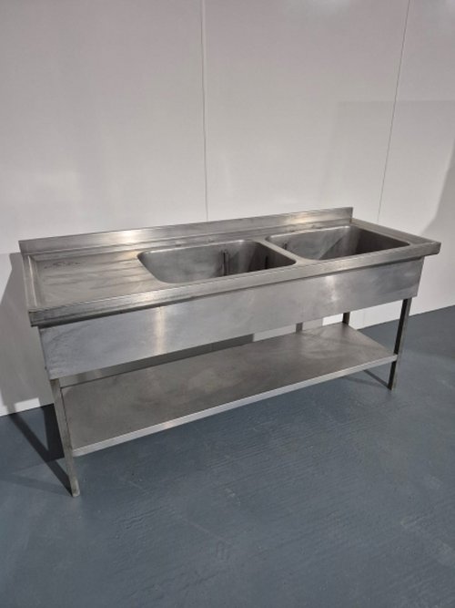 Large Solid Welded Stainless Steel Double Bowl Sink