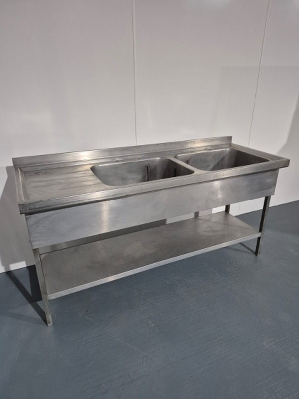 Large Solid Welded Stainless Steel Double Bowl Sink