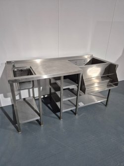 Stainless Steel Cocktail Bar Station Sink With Insulated Ice Well & Shelving