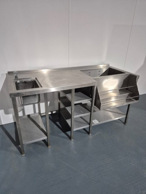 Stainless Steel Cocktail Bar Station Sink With Insulated Ice Well & Shelving