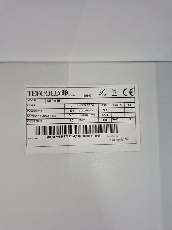 Tefcold Shop Freezer For Sale