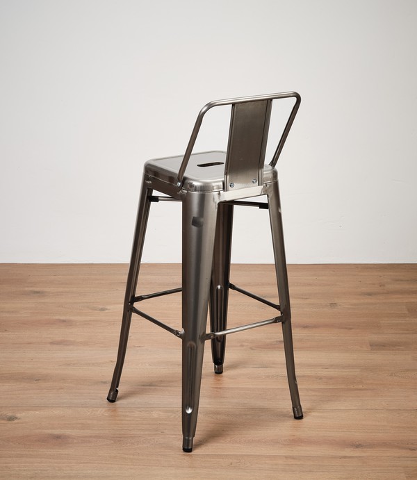 Gunmetal Low Back Paris Bar Stool Gunmetal Low Back Paris Bar Stool