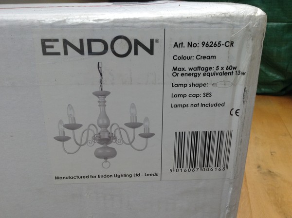 Endon 5 arm chandelier