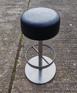 Chrome and Black Leather Bar Stools