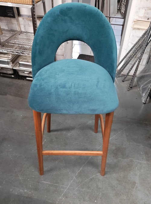 Plush Turquoise Green Dralon Bar Chairs
