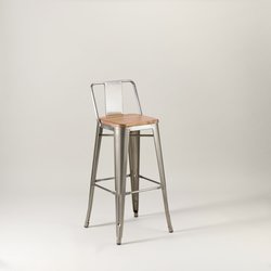Paris Bar Stool With Wooden Seat For Sale