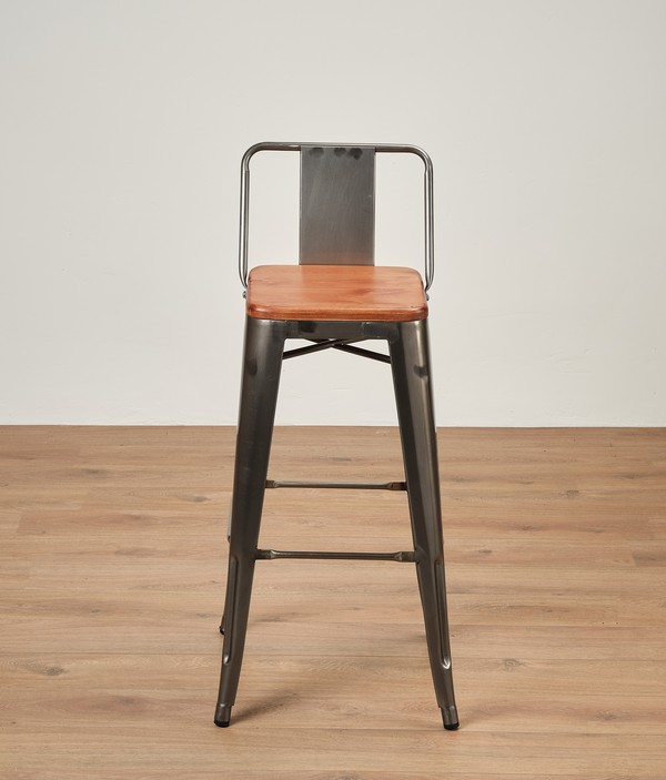 Paris Bar Stool With Wooden Seat For Sale