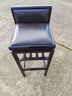 Black Leather High Bar Stool Chairs