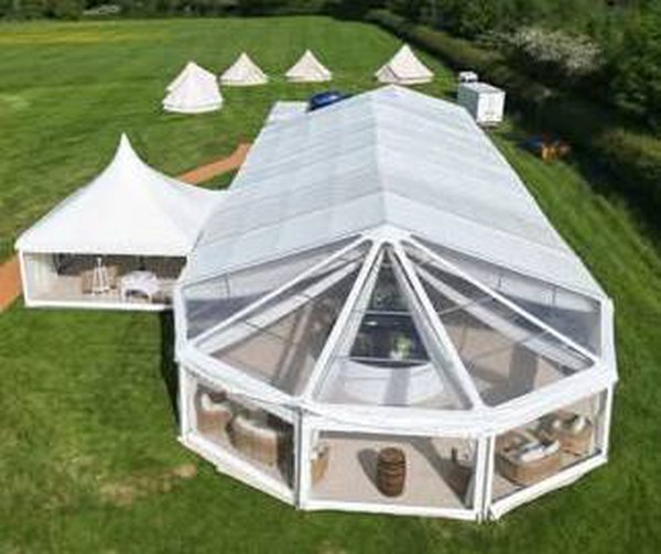 Custom Covers Bell end with clear roofs