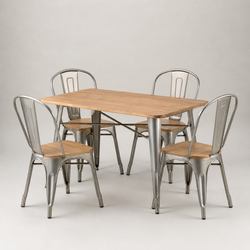 Cafe Table And Four Chair Set For Sale