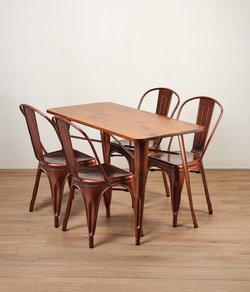 Copper Paris Cafe Table & 4 Chair Set