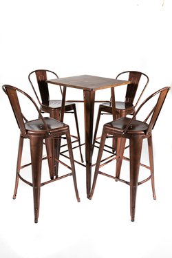 High Bar Table And 4 Chair Set