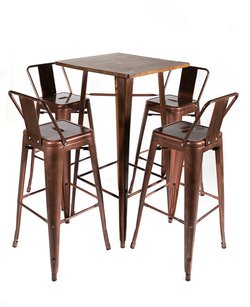 Low Back Pub Chair And Table Set For Sale
