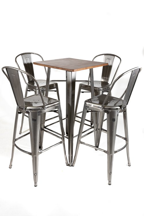 Bar Table And 4 Chair Set For Sale