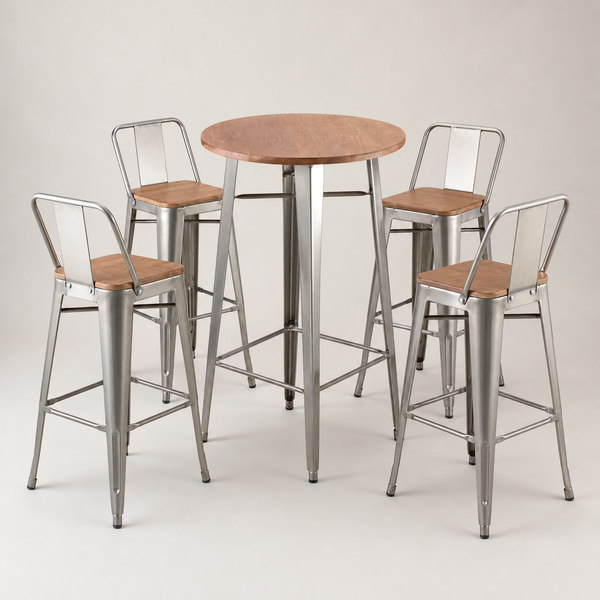 New Bar Table And 4 Stool Set