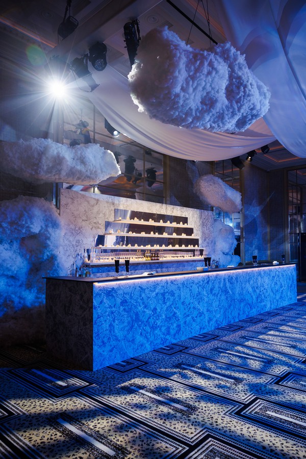 Bar with clouds above