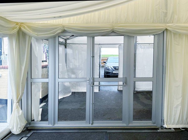 Aluminium marquee doors by Debut Doors