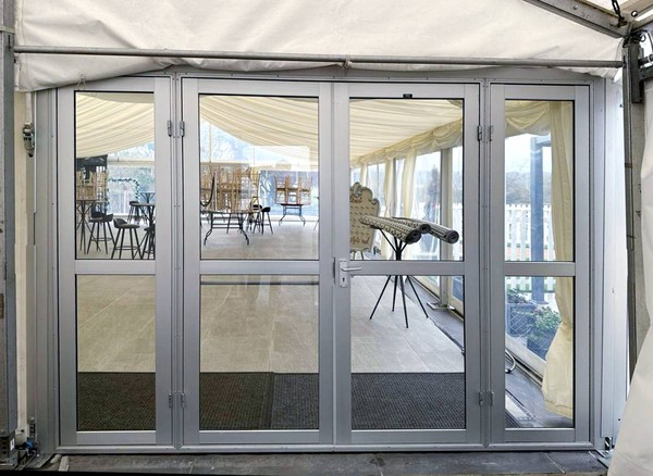 Double tent doors
