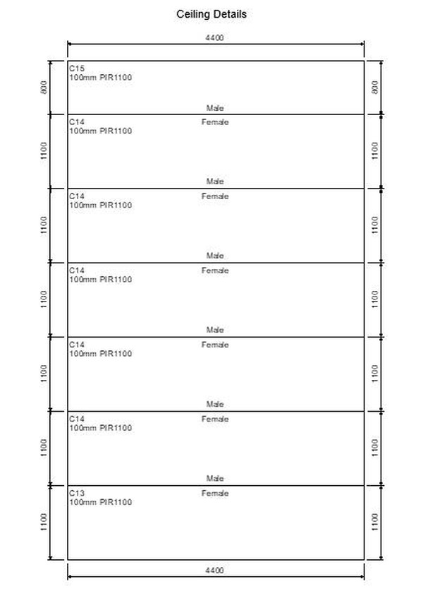 Walk in fridge Ceiling details