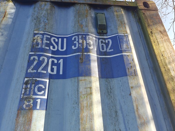 Used shipping container lable
