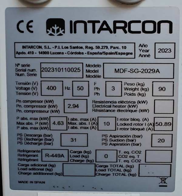 Walk in fridge withe Intarcon chillers