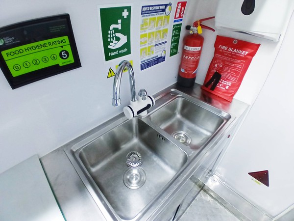 Catering trailer double sink